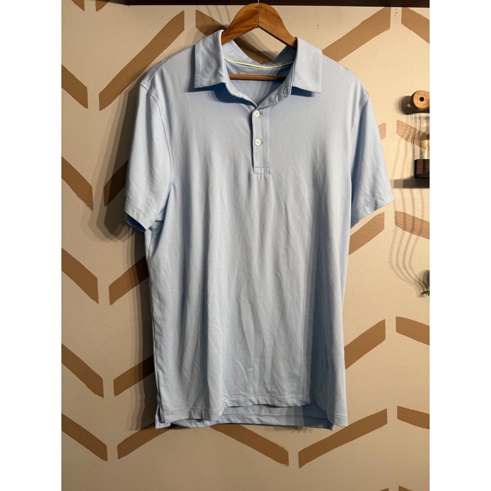J.Crew Performance Polo Mens Large Blue Short Sleeve‎ Stretch Golf Shirt BZ141